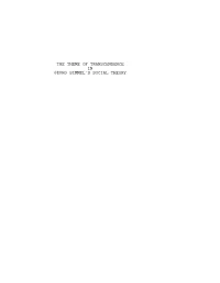 The Theme of Transcendence in Georg Simmel's Social Theory the Theme of Transcendence