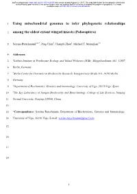 Using Mitochondrial Genomes to Infer Phylogenetic Relationships