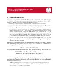 1 Parametric Polymorphism