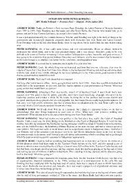 ABC Radio National — Peter Dowding Interview