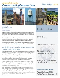 Communityconnection March/April2016 a Community Newsletter from the Alameda County Administrator’S Office