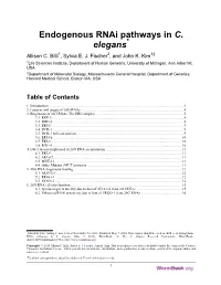 Endogenous Rnai Pathways in C. Elegans* Allison C