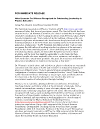 For Immediate Release