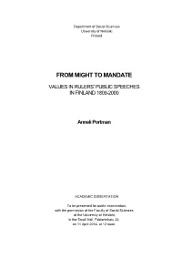 From Might to Mandate Values in Rulers' Public Speeches
