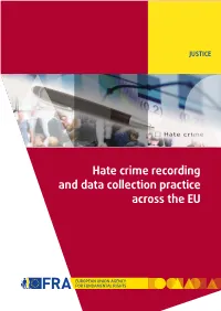 Hate Crime Recording and Data Collection Practice Across the EU