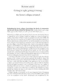 Review Article Getting It Right, Getting It Wrong: the Soviet Collapse Revisited