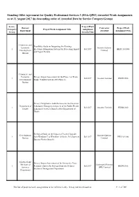 SOA-QPS3) Awarded Work Assignments As at 31 August 2017 (In Descending Order of Awarded Date by Service Category/Group