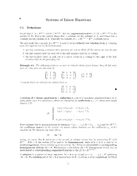 Systems of Linear Equations