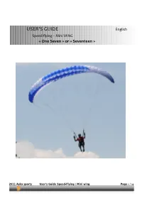 2. Speedflying / Mini-Wing : ?