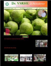 Dr. YSRHU E-Newsletter Fortnightly E-Newsletter of Dr.Y.S.R.Horticultural University