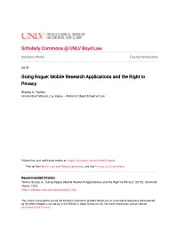 Going Rogue: Mobile Research Applications and the Right to Privacy
