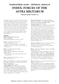 INDEX: FORCES of the ASTRA MILITARUM Official Update Version 1.4