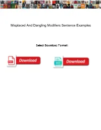 Misplaced and Dangling Modifiers Sentence Examples