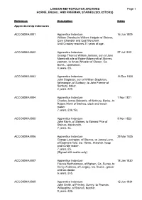 {SOLICITORS} ACC/0809 Page 1 Reference Description Dates Apprent
