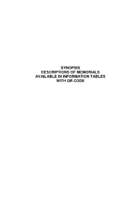 Synopsis Descriptions of Memorials Available in Information Tables with Qr Code