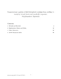 Transcriptomic Analysis of Field-Droughted Sorghum From
