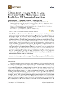 A Three-Zone Scavenging Model for Large Two-Stroke Uniflow Marine