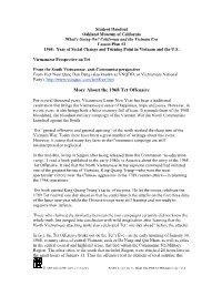 About the 1968 Tet Offensive