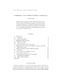 ALGEBRAIC and AFFINE PATTERN AVOIDANCE Contents 1