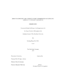 Effects of Prosody and Context on the Comprehension of Syntactic Ambiguity in English and Korean
