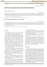 Heptathlon Evaluation Model Using Grey System Theory
