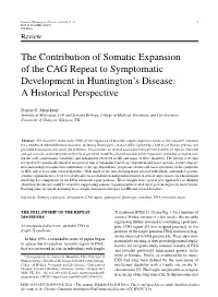 The Contribution of Somatic Expansion of the CAG Repeat to Symptomatic Development in Huntington's Disease