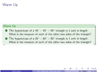 4.2 – Trigonometric Functions: the Unit Circle