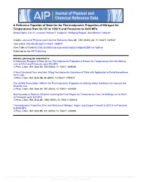 A Reference Equation of State for the Thermodynamic Properties of Nitrogen for Temperatures from 63.151 to 1000 K and Pressures to 2200 Mpa Roland Span, Eric W