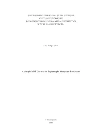 A Simple MPI Library for Lightweight Manycore Processors