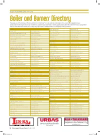 Boiler and Burners Directory