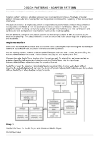 Design Patterns Adapter Pattern
