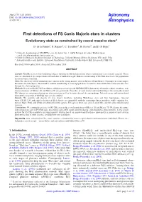 First Detections of FS Canis Majoris Stars in Clusters Evolutionary State As Constrained by Coeval Massive Stars