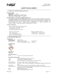 Material Safety Data Sheet