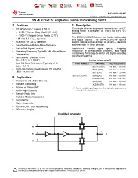 SN74LVC1G3157 Single-Pole Double-Throw Analog Switch Datasheet