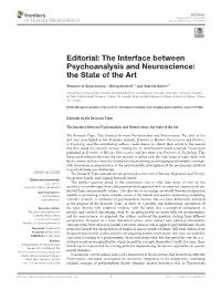 The Interface Between Psychoanalysis and Neuroscience: the State of the Art