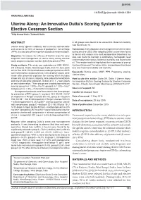 Uterine Atony: an Innovative Dutta's Scoring System for Elective
