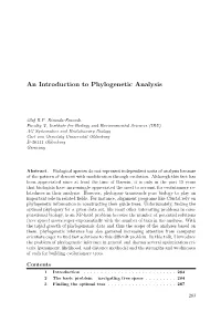 An Introduction to Phylogenetic Analysis