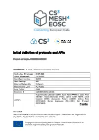 Initial Definition of Protocols and Apis