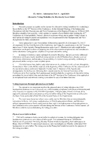 Introduction Voting In-Person Through Physical Secret Ballot