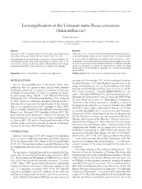 Lectotypification of the Linnaean Name Bosea Yervamora (Amaranthaceae)