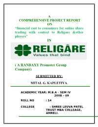 RELIGARE SECURITIES LTD and Does Not Contain Any Material Objectionable to Them