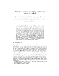 When Food Matters: Identifying Food-Related Events on Twitter