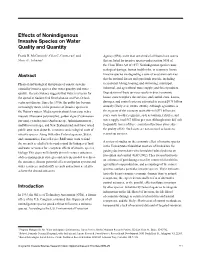 Effects of Nonindigenous Invasive Species on Water Quality and Quantity
