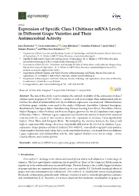 Expression of Specific Class I Chitinase Mrna Levels in Different