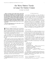 On Move Pattern Trends in Large Go Games Corpus Petr Baudis,ˇ Josef Moudrˇ´Ik