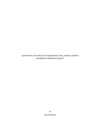 Quantifying the Effects of Residential Infill Redevelopment on Urban Stormwater Quality