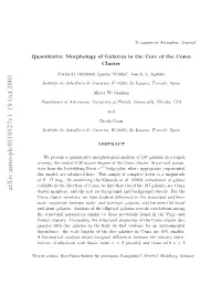 Quantitative Morphology of Galaxies in the Core of the Coma Cluster