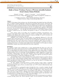 Study of Some Virulence Factors of Proteus Mirabilis Isolated from Urinary Stones Patients