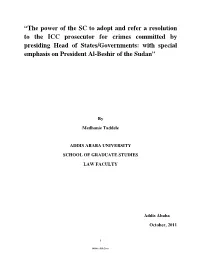 The Power of the SC to Adopt and Refer A