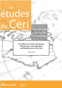 The Reform of Israeli Checkpoints: Outsourcing, Commodification, and Redeployment of the State